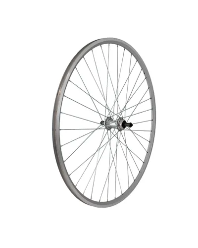 Easy Ruota Posteriore a Filetto Corsa 28 - QR, Cuscinetto, Mozzo Alu Filetto 7/8 V Argento, Cerchio Alu Argento