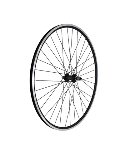 Easy Ruota Posteriore a Filetto Corsa 28 - QR, Sfere, Mozzo Alu Filetto 7/8 V Nero, Cerchio Alu Nero