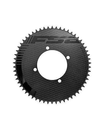 FSA Chainring Carbon Aero Megatooth BCD 110 mm Asi mmetric ABS 4-Fori 1 X 12V - 62 T SH12, Black, WA284