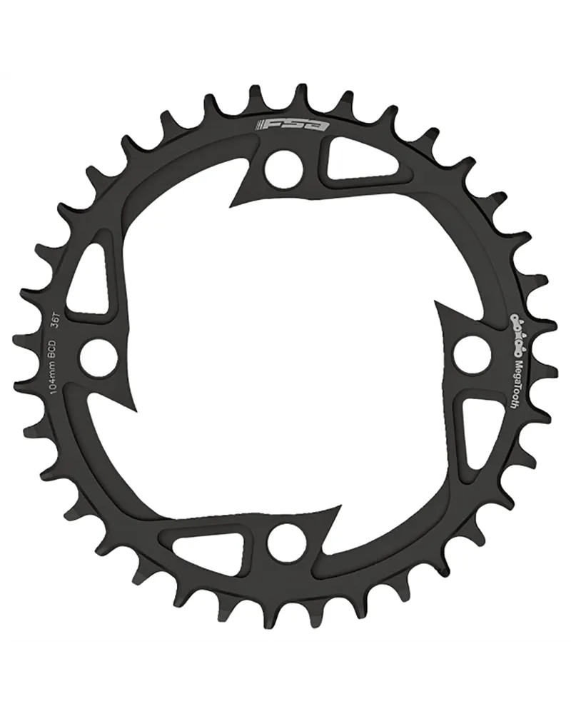 FSA Corona V-Shape e-Bike Megatooth Acciaio BCD 104 mm 4-Fori 1 X 11/12V - 38 D, Nero, WB447