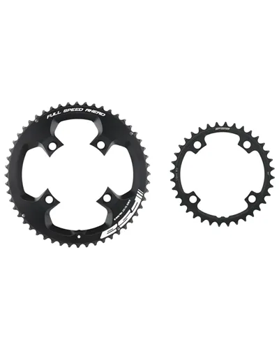 FSA Kit Corone Powerbox/SL-K BCD 110 mm Asimmetrico ABS 4-Fori 2 X 12V - 54X40 D, Nero, WA843+WB489