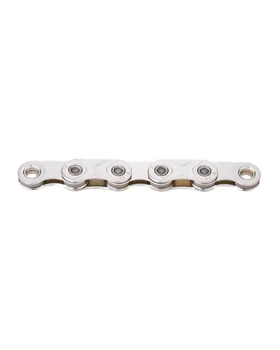 KMC Chain X Flat Top Waxed 12-13V - 126 Links, Silver, WAx Coating