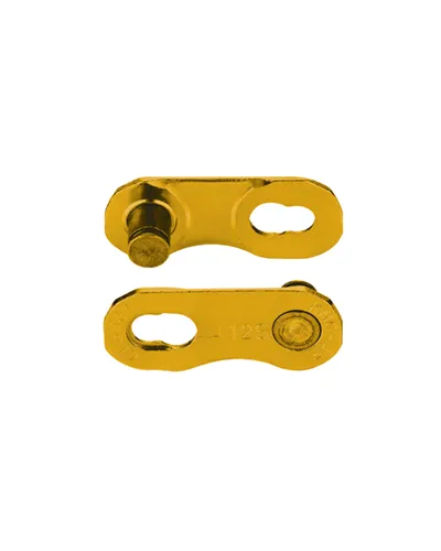 KMC Missing Link Flattop Non-Reusable 12-13S - TI-N, Gold (2 Pair)