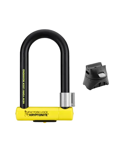 Kryptonite U-Lock New York Diamond Standard with Flex-Frame Bracket - Black Yellow