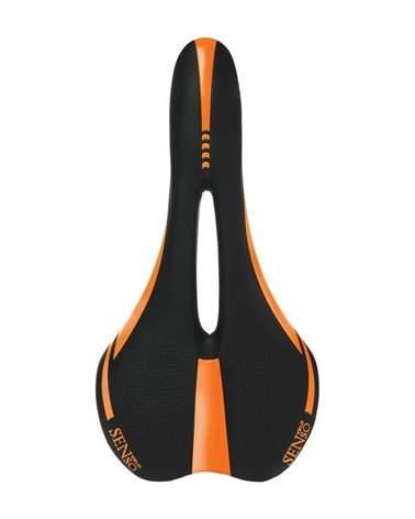 Velo Velo Saddle, Senso Line, Model Sport 3274, Black/Orange Fluo Color