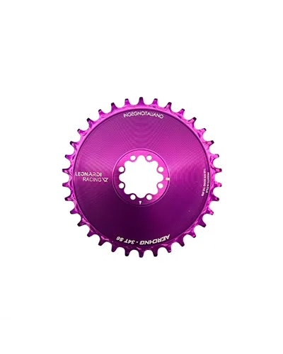 Leonardi Racing Chainring Aero CX/Gravel Sram 8 Bolts 1X 11/12V - 34 T Purple