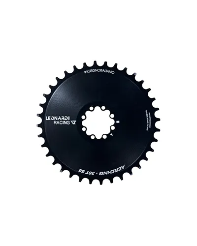 Leonardi Racing Chainring Aero CX/Gravel Sram 8 Bolts 1X 11/12V - 36 T Black