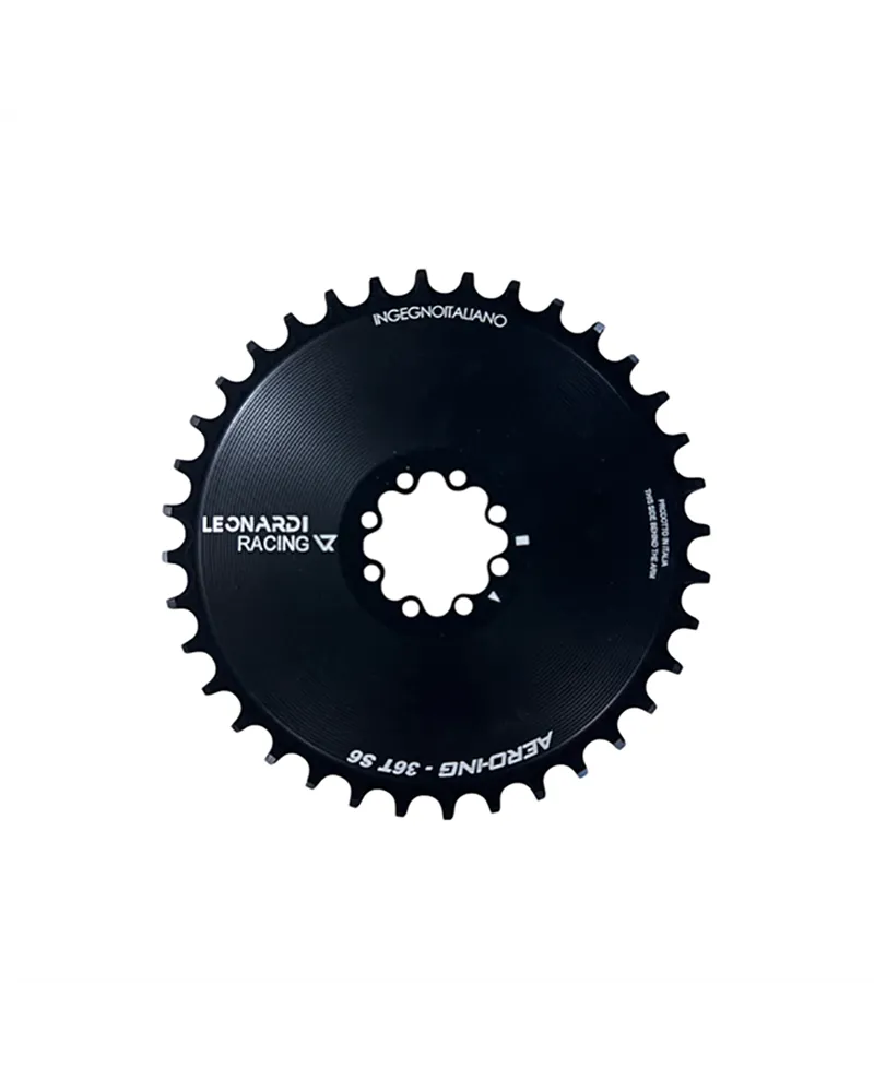 Leonardi Racing Chainring Aero CX/Gravel Sram 8 Bolts 1X 11/12V - 36 T Black