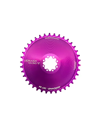 Leonardi Racing Chainring Aero CX/Gravel Sram 8 Bolts 1X 11/12V - 38 T Purple