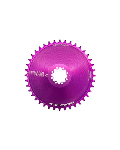 Leonardi Racing Chainring Aero CX/Gravel Sram 8 Bolts 1X 11/12V - 40 T Purple
