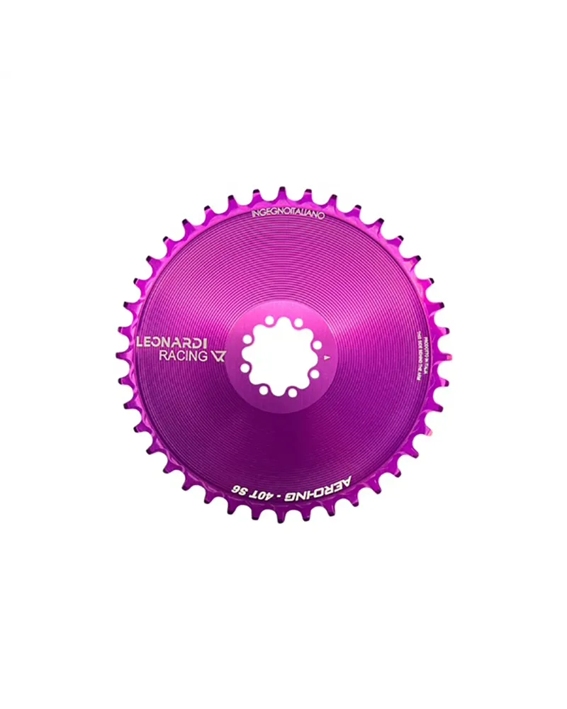 Leonardi Racing Chainring Aero CX/Gravel Sram 8 Bolts 1X 11/12V - 40 T Purple
