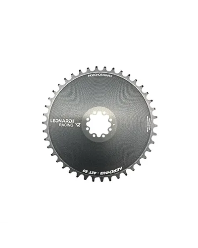 Leonardi Racing Chainring Aero CX/Gravel Sram 8 Bolts 1X 11/12V - 42 T Black