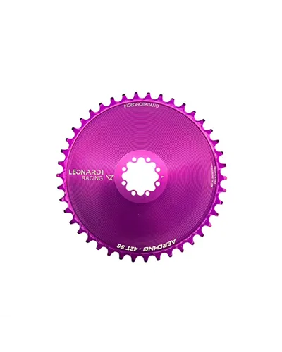 Leonardi Racing Chainring Aero CX/Gravel Sram 8 Bolts 1X 11/12V - 42 T Purple