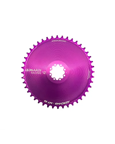 Leonardi Racing Chainring Aero CX/Gravel Sram 8 Bolts 1X 11/12V - 44 T Purple