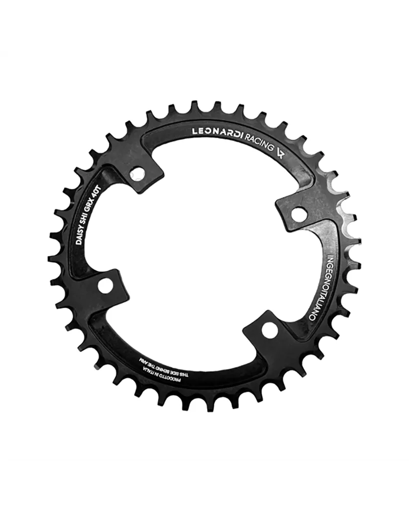 Leonardi Racing Corona Daisy Shimano GRX BCD 110 4 Fori 1X 11/12V - 40 D, Nero