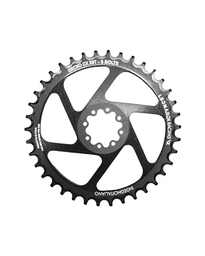 Leonardi Racing Chainring Gecko CX/Gravel Sram 8 Holes 1X 11/12V - 38 T Black