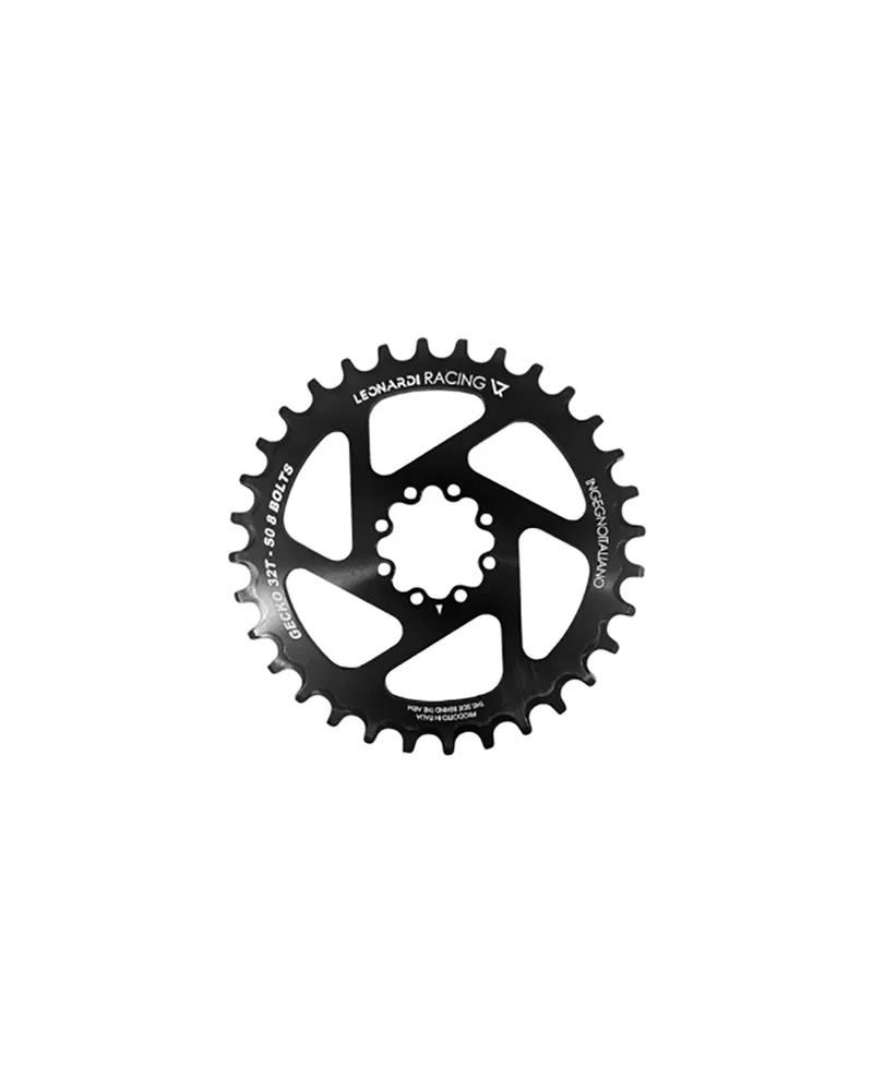 Leonardi Racing Corona Gecko Sram 8 Fori 1X 11/12V Offset 0 mm - 32 D, Nero