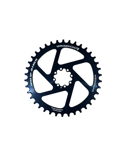 Leonardi Racing Corona Gecko Sram 8 Fori 1X 11/12V Offset 0 mm - 38 D, Nero