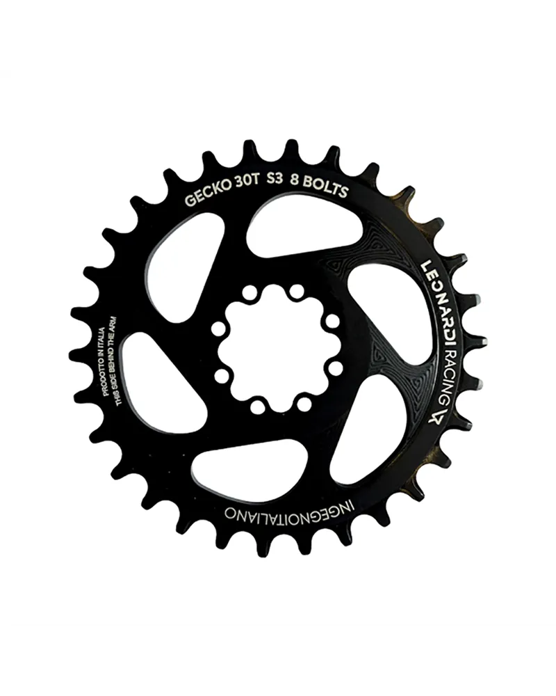 Leonardi Racing Corona Gecko Sram 8 Fori 1X 11/12V Offset 3 mm - 32 D, Nero