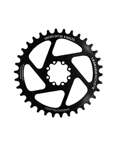 Leonardi Racing Chainring Gecko Sram 8 Holes 1X 11/12V Offset 3 mm - 34 T Black