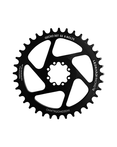 Leonardi Racing Chainring Gecko Sram 8 Holes 1X 11/12V Offset 3 mm - 36 T Black