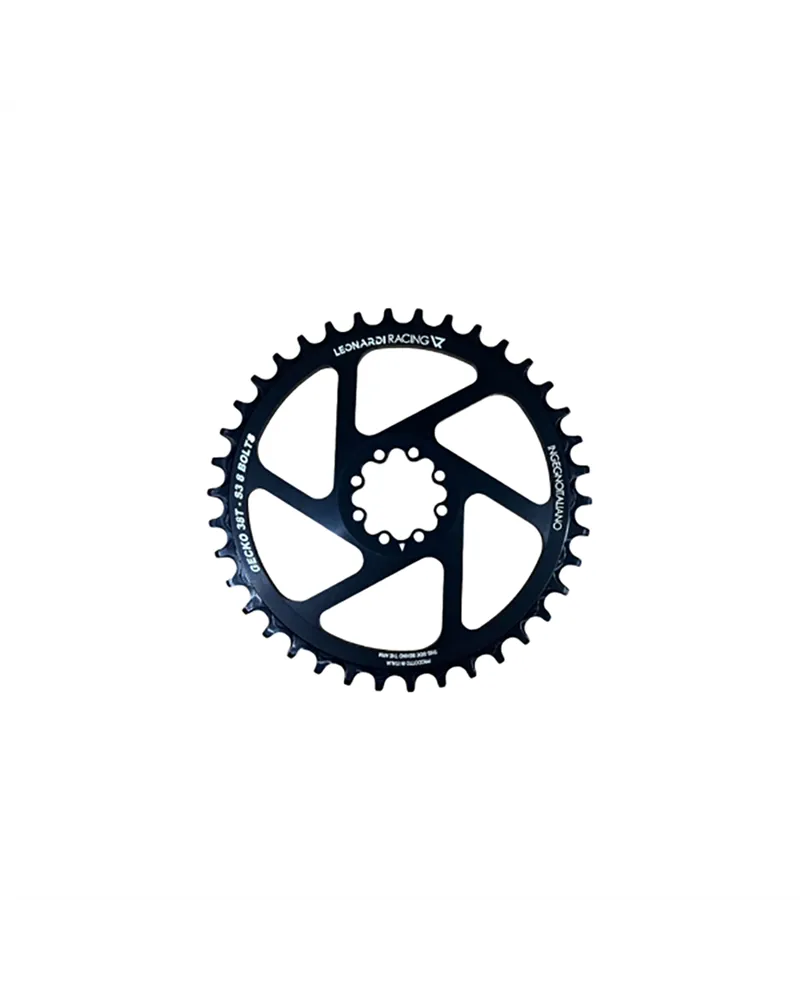 Leonardi Racing Chainring Gecko Sram 8 Holes 1X 11/12V Offset 3 mm - 38 T Black