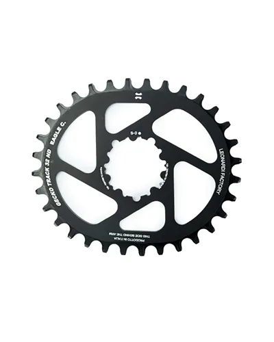 Leonardi Racing Gecko Track Sram BB30 Oval Sprocket - Offset 0, 34 T Black