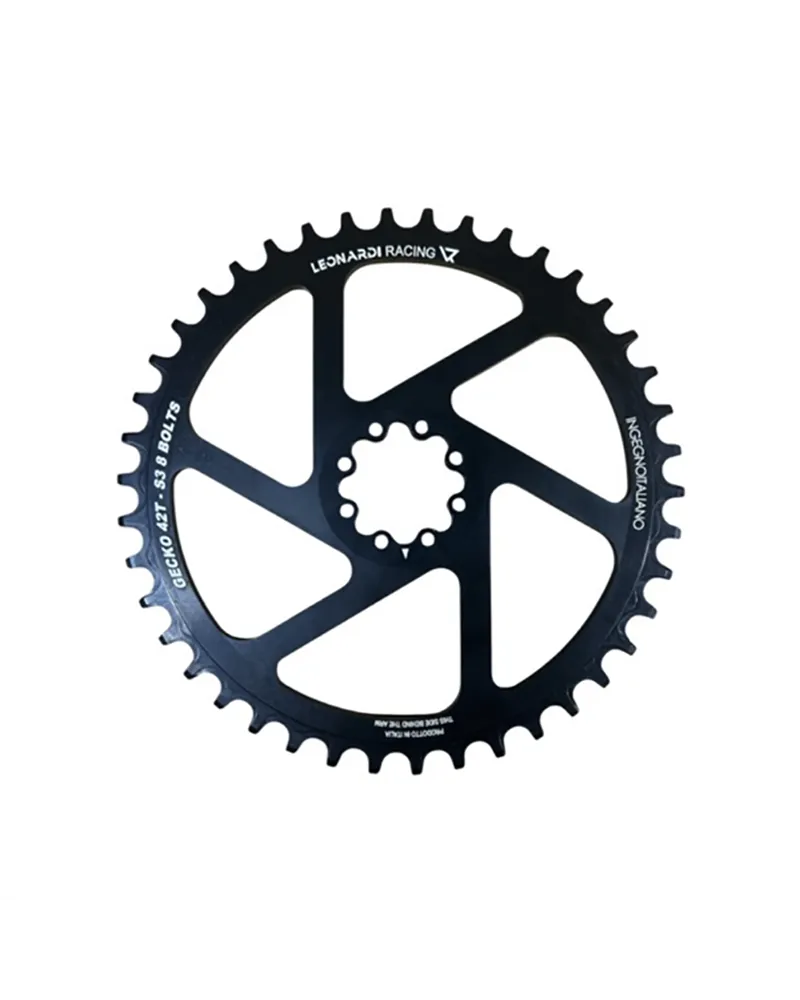 Leonardi Racing Gecko Sram Round Sprocket 8 Screws - S3, 42 T Black