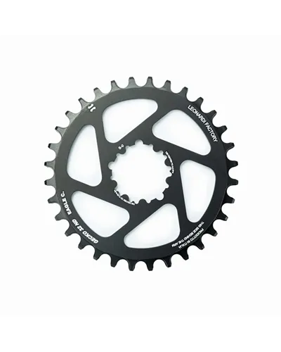 Leonardi Racing Gecko Sram BB30 Round Sprocket - Offset 0, 28 T Black