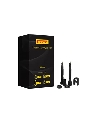 Pirelli Pair of Valves TLR TLR Alu - 60 mm, Black