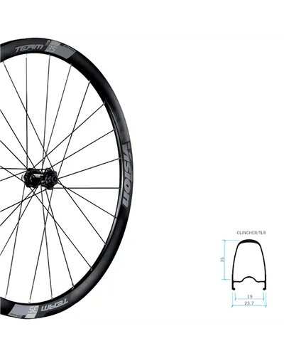 Vision Coppia Ruote Team 35 C19 TLR Disc 28/700C B2 - SH11/HG, Center Lock
