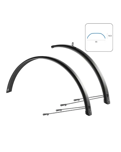 WAG Fenders Set Trekking 55 Alu - 27.5-29 X 55 mm, Matt Black