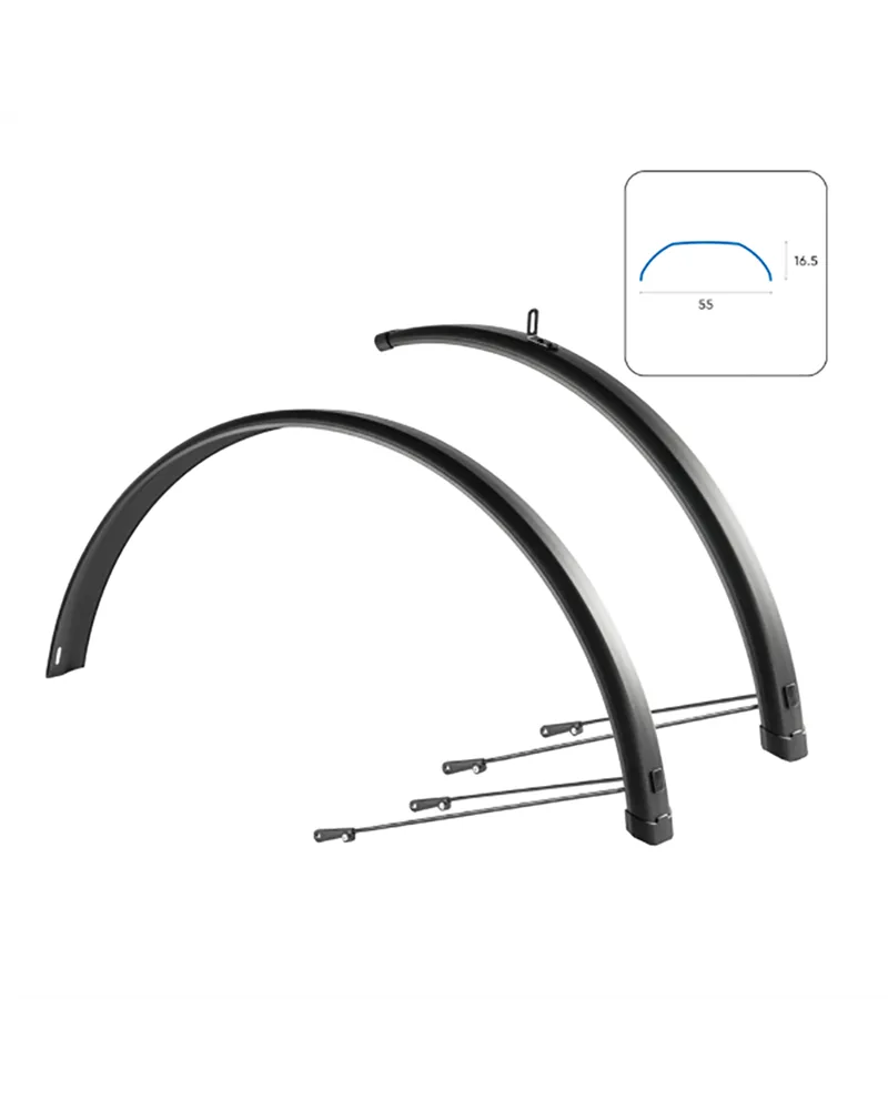 WAG Kit Parafanghi Trekking 55 Alu - 27.5-29 X 55 mm, Nero Opaco