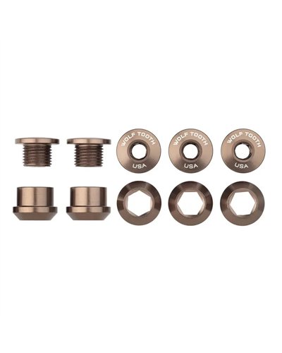 Wolf Tooth Chainring Bolt and Nut Kit 6mm M8X0,75, Espresso (5 pcs)