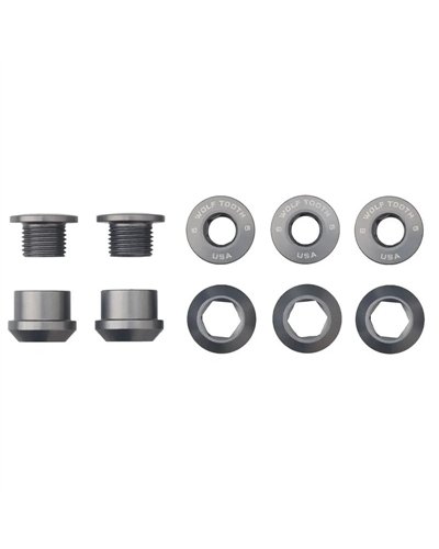 Wolf Tooth Chainring Bolt and Nut Kit 6mm M8X0,75, Grey (5 pcs)
