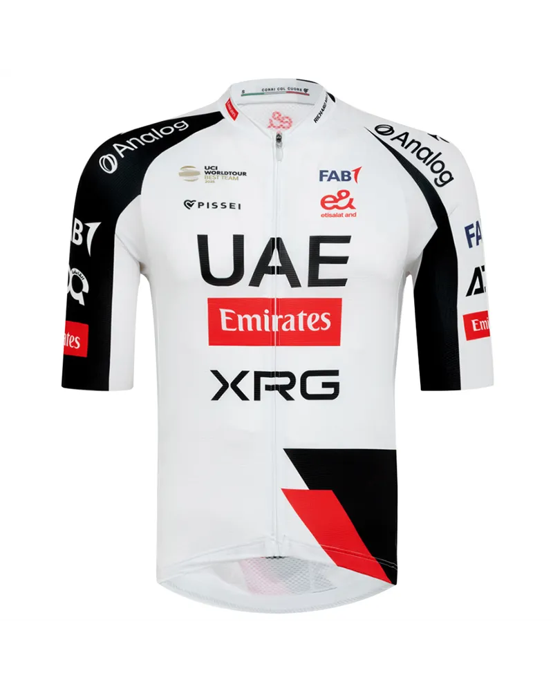 Pissei UAE Emirates XRG 2026 Team Replica Men's Short Sleeve Cycling Jersey, White