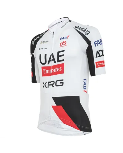Pissei UAE Emirates XRG 2026 Team Replica Maglia Maniche Corte Full Zip Uomo, Bianco