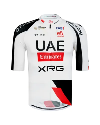 Pissei Magistrale Ultra UAE Emirates XRG 2026 Official Team Maglia Maniche Corte Full Zip Uomo, Bianco