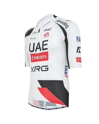 Pissei Magistrale Ultra UAE Emirates XRG 2026 Official Team Maglia Maniche Corte Full Zip Uomo, Bianco