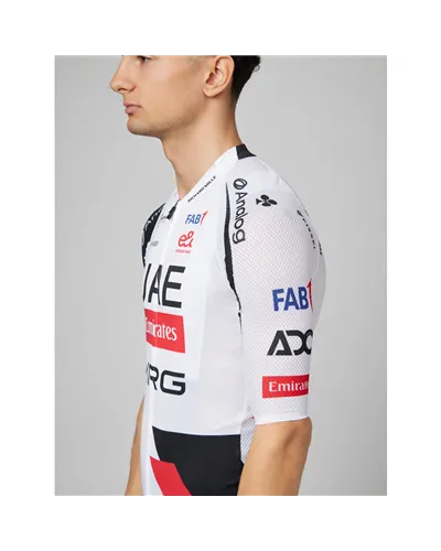 Pissei Magistrale Ultra UAE Emirates XRG 2026 Official Team Maglia Maniche Corte Full Zip Uomo, Bianco