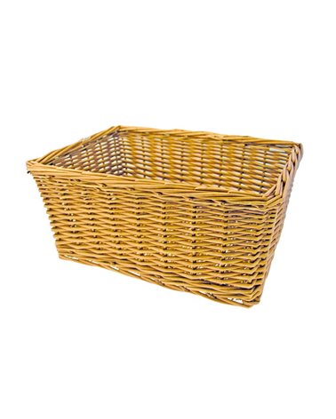 RMS Wicker Rectangular Basket, Natural Color, 43X33X19H Cm, Without Hooks