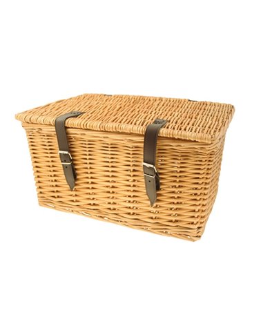 RMS Wicker Rectangular Basket, Natural Color, 47X31X25H Cm, With Lid
