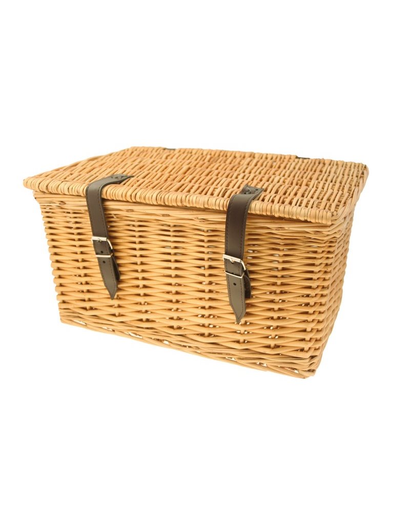 RMS Wicker Rectangular Basket, Natural Color, 47X31X25H Cm, With Lid