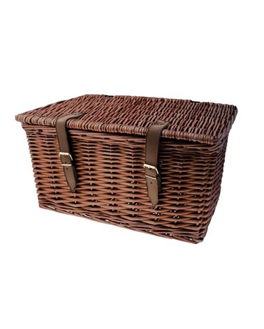 RMS Wicker Rectangular Basket, Brown Color, 47X31X25H Cm, With Lid