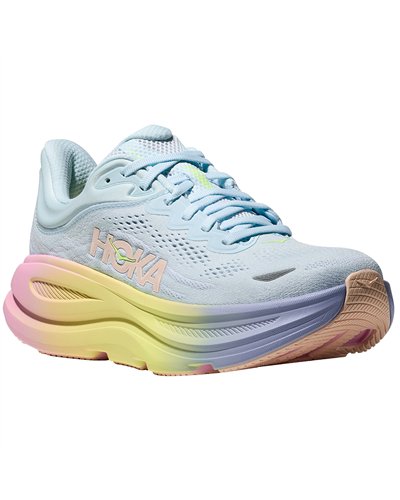 Hoka Bondi 9 Women's Running Shoes, Glimmering Blue/Overcast