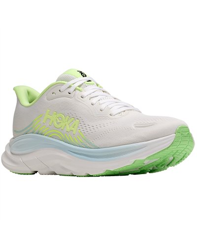 Hoka Clifton 11 Women's Running Shoes, Frost/Neon Yuzu