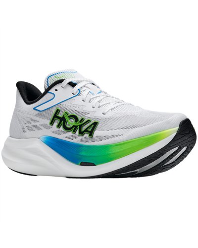 Hoka Rocket X 3 Scarpe Running Unisex, Frost/Electric Lime