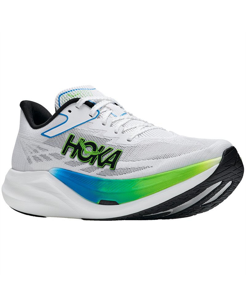 Hoka Rocket X 3 Unisex Running Shoes, Frost/Electric Lime