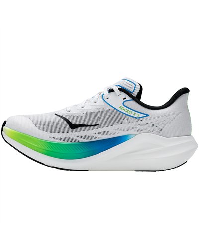 Hoka Rocket X 3 Unisex Running Shoes, Frost/Electric Lime