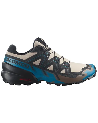 Salomon Speedcross 6 Men's Trail Running Shoes, Oxford Tan/Black/Mykonos Blue